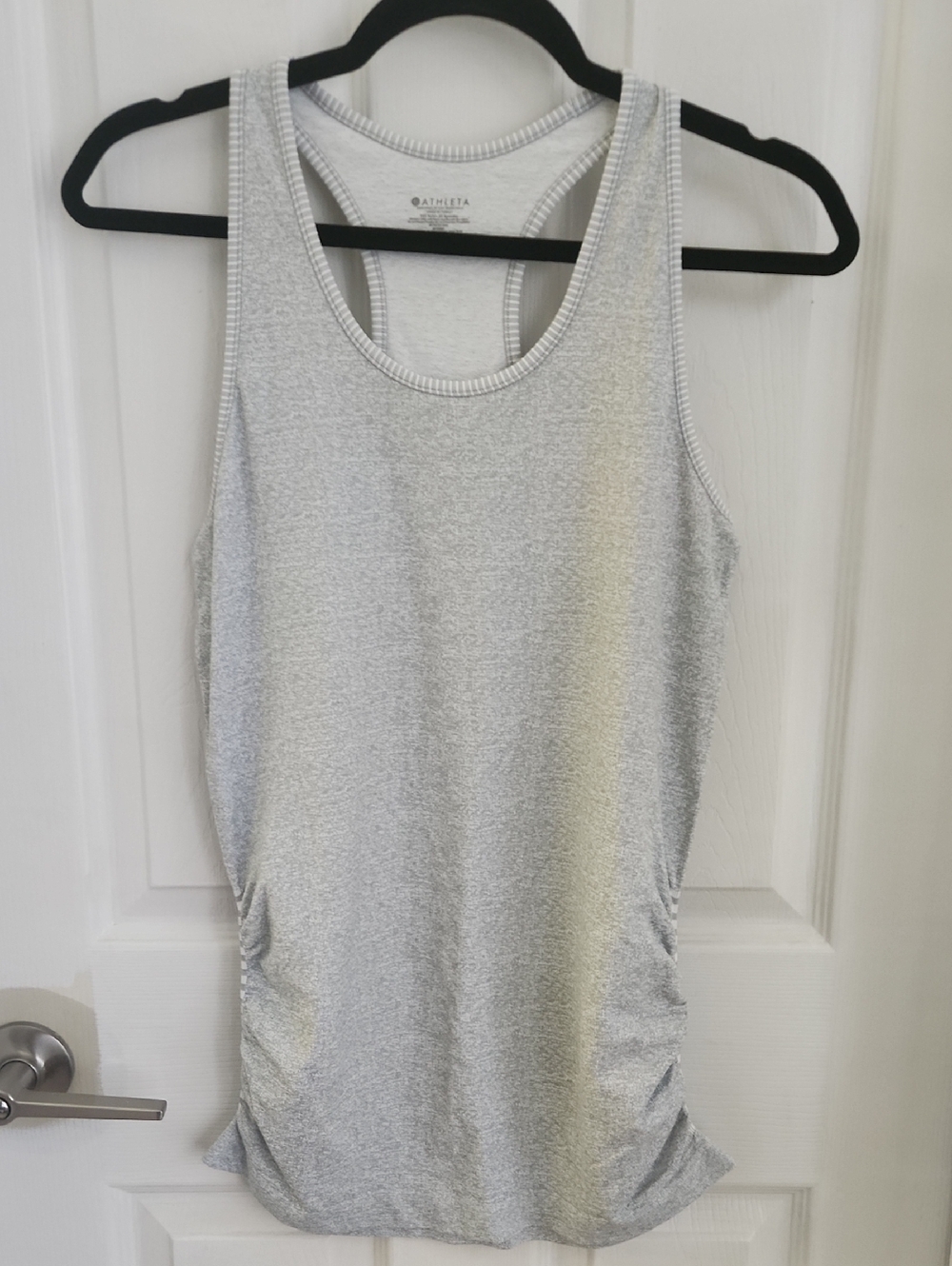 Athleta Seamless Light Gray Racerback Tank with Side Ruching